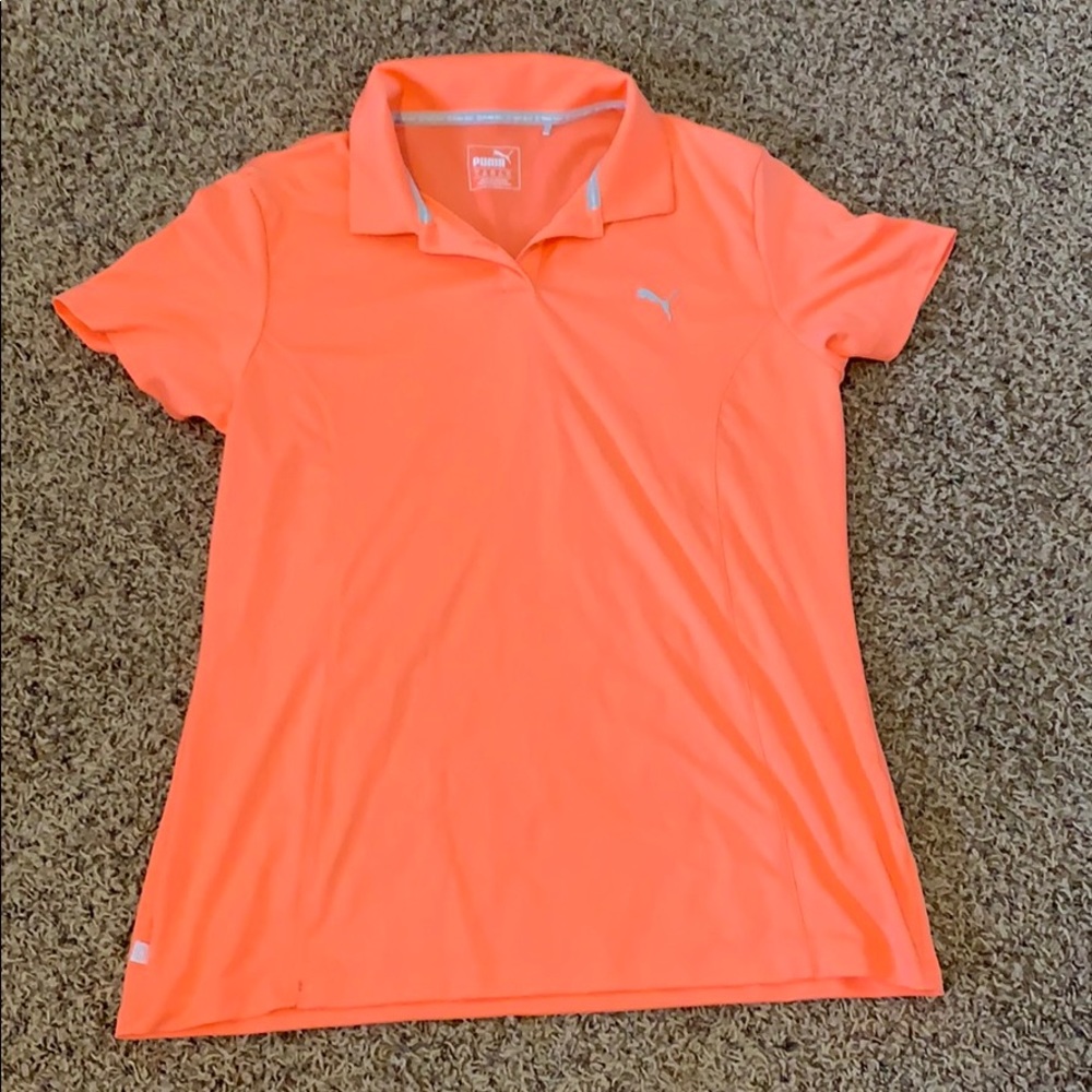 Neon pink Puma golf top